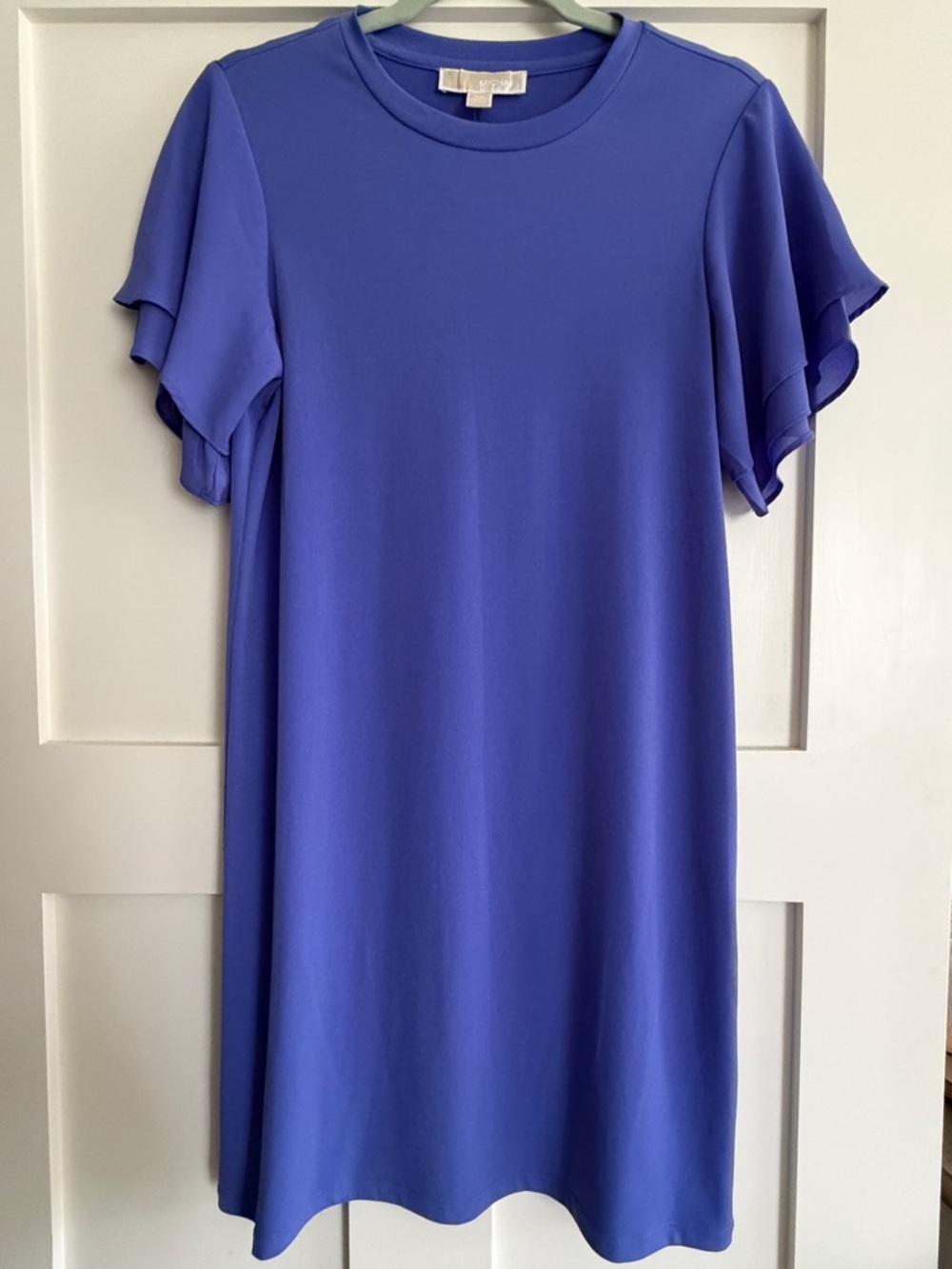 Michael Kors Violet Midi Dress with Flutter Sleeves